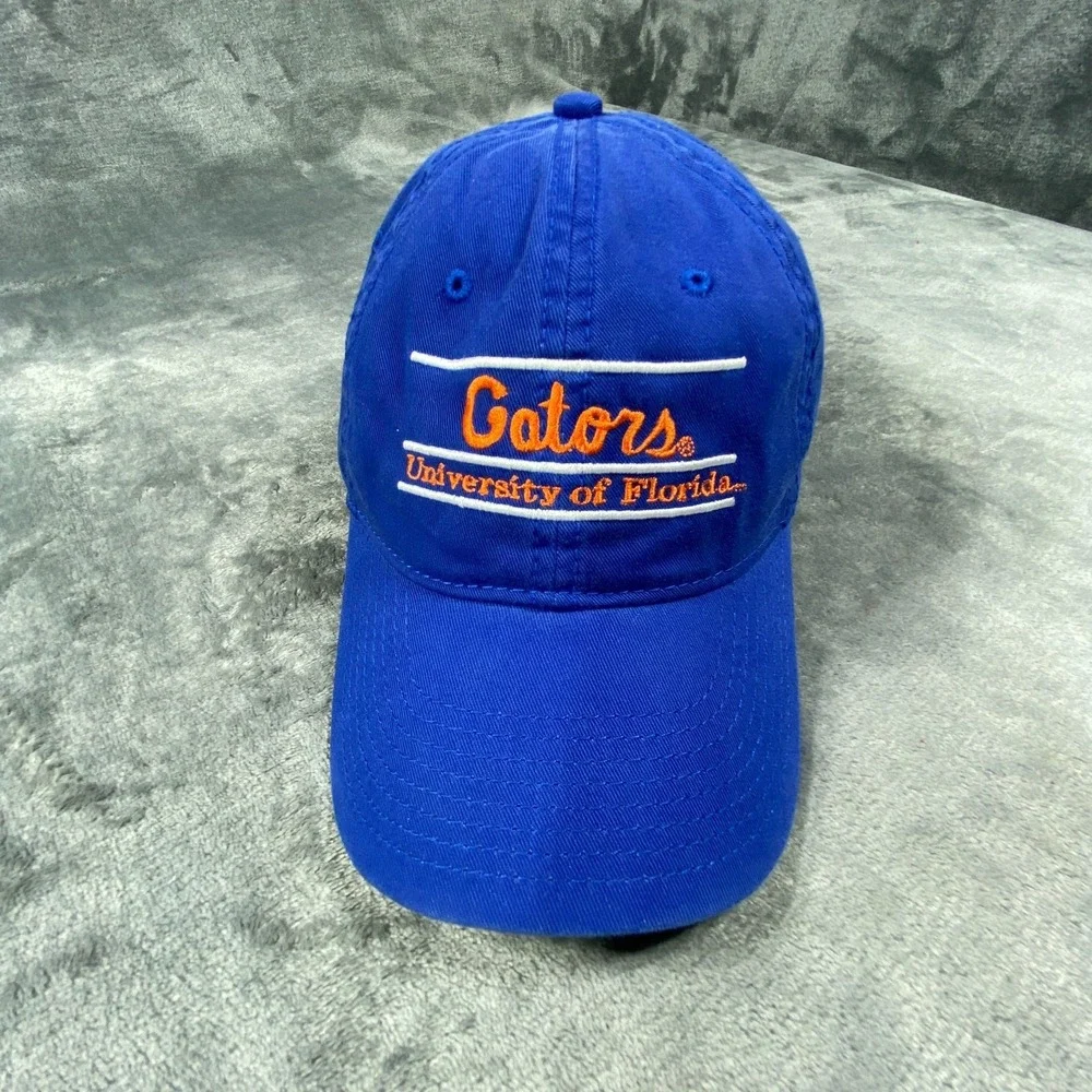 Vintage Florida Gators Snapback Hat College The Game Line Script Blue‎ Cap NCAA